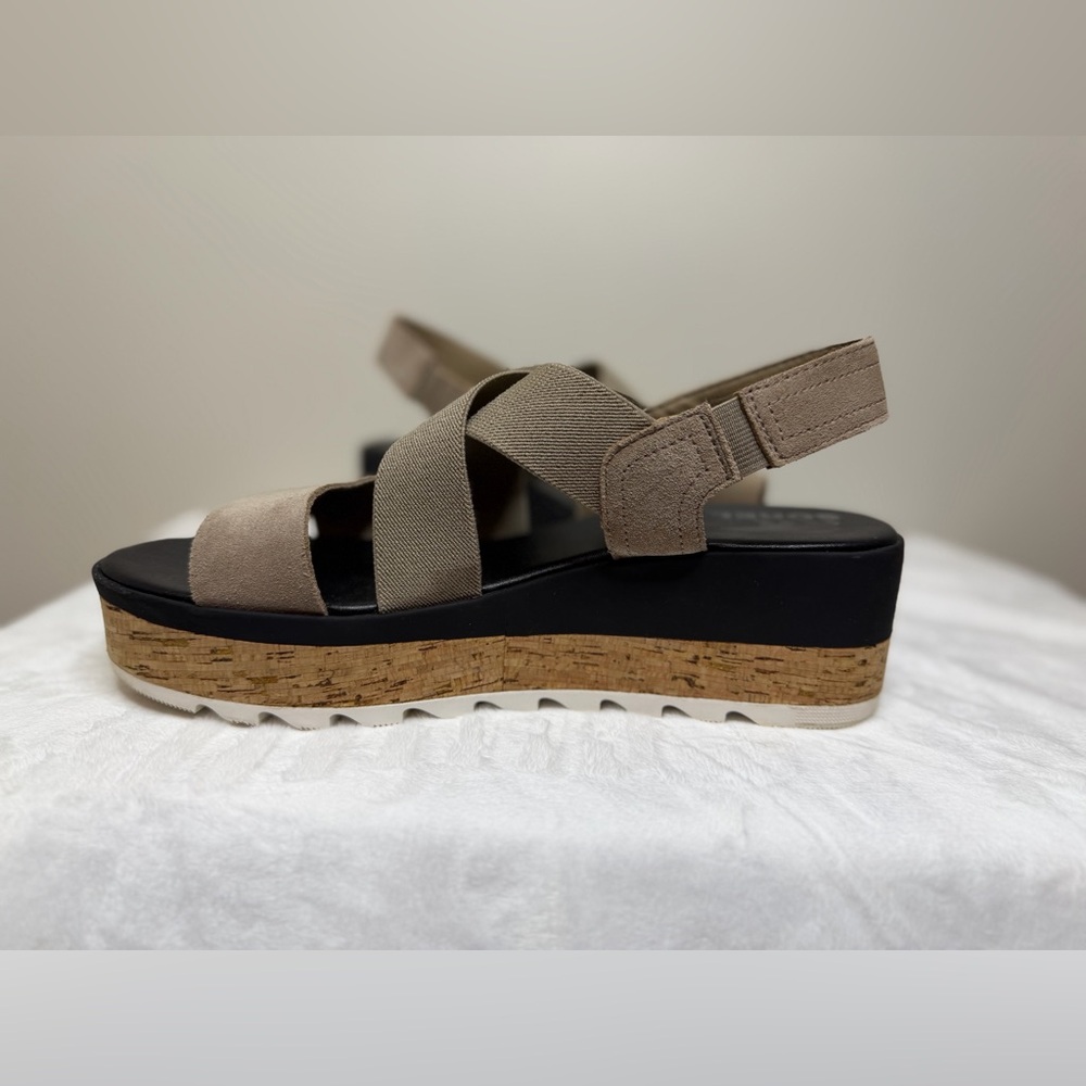 SOREL Women’s Cameron Flatform Leather Sandal Size 9.5 - Picture 11 of 14